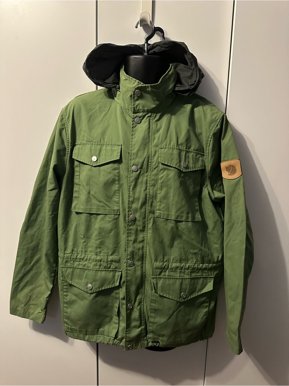 Fjallraven Olive Green Hooded Field Jacket with Utility Pockets